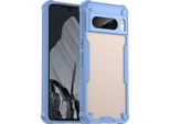 Custodia Protettiva Per Google Pixel 8 Pro, Retro Traslucido Opaco, Custodia Bumper In Tpu Blu