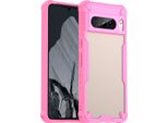 Custodia Protettiva Per Google Pixel 8 Pro, Retro Opaco Traslucido, Custodia Bumper In Tpu Rosa