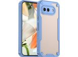Custodia Protettiva Per Google Pixel 9A, Retro Traslucido Opaco, Custodia Bumper In Tpu Blu