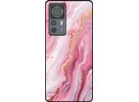 Smartphonica Custodia Per Telefono Adatta A Xiaomi 12T / 12T Pro Con Stampa In Marmo - Custodia Posteriore In Tpu Con Design In Marmo - Rosa