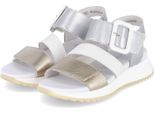 Rieker Sandalo Donna Oro-Argento-Grigio-Bianco, Colore:Multicolore, Eu Size:36