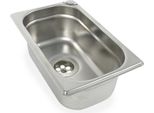 Lavello In Acciaio Inox Da 1 1/2" Lavello 265X160X200 Mm Con Scarico #"