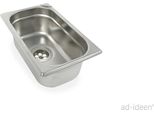 Lavello In Acciaio Inox Da 1 1/2" Lavello 265X160X100 Mm Incl. Scarico Cibo"
