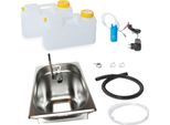 230V Campeggio Mini Cucina Barca Snack Bar Giardino Kit Lavello 325X265X150Mm Novo Cromo