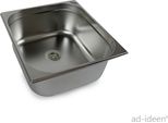 Lavello In Acciaio Inox Lavandino Da Campeggio + Scarico 354X325X150 Mm Camper