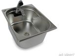 Lavello In Acciaio Inox Miscelatore Da Campeggio Integrato+Scarico 325X265X150 Vito T4 T5 T6