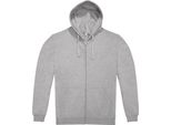 B&C - Felpa Con Cappuccio "ID.224"" Con Zip A Tutta Lunghezza Per Uomo/Donna Unisex RW10497 (Xxl) (Grigio)"