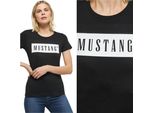 Mustang Damen, Maglietta Alina C Logo Tee, S, Schwarz, Sport, Tshirt, Camicia