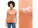 Mustang Damen, Maglietta Loa, M, Arancione, Sport, Tshirt, Camicia
