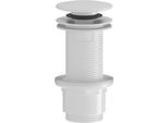 Set Di Scarico Per Lavabo 5/4", Click-Clack, Tappo Grande, 10-80 Mm, Abs/Bianco"