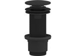 Set Di Scarico Per Lavabo 5/4", Click-Clack, Tappo Grande, 10-80 Mm, Abs/Nero Opaco"