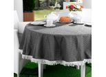Emhelle Tovaglia Da Giardino Balcone Terrazza 160 Cm Rotonda, Grigio Scuro