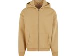 Build Your Brand - Felpa Con Cappuccio A Zip Intera Per Uomo/Donna Unisex RW10625 (3XL) (Union Beige)