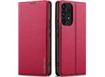 Custodia Magnetica In Pelle Flip Per Samsung Galaxy A52S / A52 5G/A52 4G, Con Slot Per Schede E Funzione Stand Rosso