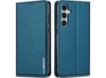 Custodia Magnetica In Pelle Flip Per Samsung Galaxy S25 Fe, Con Slot Per Schede E Funzione Stand Blu
