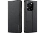 Custodia Magnetica In Pelle Flip Per Xiaomi Redmi Note 12 5G/Poco X5, Con Slot Per Schede E Funzione Stand Nero
