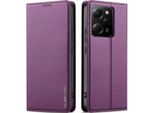 Custodia Magnetica In Pelle Flip Per Xiaomi Redmi Note 12 5G/Poco X5, Con Slot Per Schede E Funzione Stand Viola