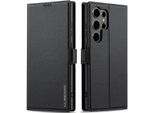 Custodia Magnetica In Pelle Flip Per Samsung Galaxy S25 Ultra, Con Slot Per Schede E Funzione Stand Nero