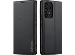 Custodia Magnetica In Pelle Flip Per Samsung Galaxy A52S / A52 5G/A52 4G, Con Slot Per Schede E Funzione Stand Nero