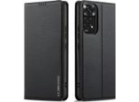 Custodia Magnetica In Pelle Flip Per Xiaomi Redmi Note 11 Pro / Note12 Pro 4G, Con Slot Per Schede E Funzione Stand Nero