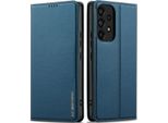 Custodia Magnetica In Pelle Flip Per Samsung Galaxy A52S / A52 5G/A52 4G, Con Slot Per Schede E Funzione Stand Blu