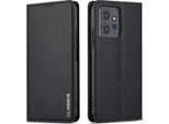 Custodia Magnetica In Pelle Flip Per Xiaomi Redmi Note 12 4G, Con Slot Per Schede E Funzione Stand Nero