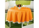 Emhelle Tovaglia Da Giardino Balcone Terrazza 160 Cm Rotonda, Arancione