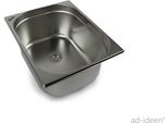 Lavello In Acciaio Inox Lavandino Da Campeggio + Scarico 325X265X150 Mm Scarico 19Mm