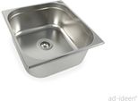 Lavello In Acciaio Inox Da 1 1/2" Lavello 354X325X150 Mm Lavandino Market Incl. Scarico"