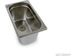 Lavello Da Campeggio In Acciaio Inox Lavabo + Scarico 265X160X150 Mm Scarico 19Mm T4 T5 T6