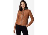 Giacca In Pelle Da Donna Nele In Morbida Nappa Di Ricano - Cognac / S
