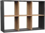Selsey Malax - Scaffale A Giorno, 6 Scomparti, Rovere Artisan/Antracite, 110 Cm