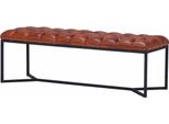 Casa Padrino Panca Chesterfield In Vera Pelle Marrone/Nera 180 Cm - Mobili In Vera Pelle