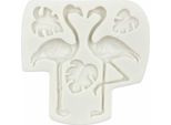 Pentart Forma Di Silicone Stampo Per Colata, 2 Fenicotteri E Foglie Di Monstera
