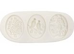 Pentart Stampo In Silicone Stampo Per Colata, 3 Medaglioni, Uccelli, Fiori