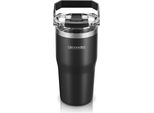 Arendo Thermal Mug 600 Ml, Tazza Da Caffè Con Coperchio In Acciaio Inox 0,6 L, Acciaio Inox, Coperchio (Senza Bpa), Mantiene Il Calore Per 12 Ore E Il Freddo Per 6 Ore, A Doppia Parete, Cannuccia Integrata, 100% A Prova Di Perdite, Coffee-To-Go
