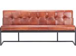 Casa Padrino Panca Chesterfield In Vera Pelle Marrone Chiaro/Nero 200 Cm - Mobili In Vera Pelle
