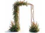 Kapaga - Pergola In Metallo Ad Arco Di Rose 220 Cm - Traliccio Per Piante Rampicanti - Acciaio Inox - Per Giardino - Pergola Di Rose Per Giardino