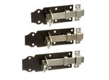 Alberts 840723 Bullone Di Bloccaggio, Diritto, Con Impugnatura Piatta E Occhiello Collegato, Zincato Blu, Piastra Verniciata In Nero, Piastra 100 X 44 Mm, Set Da 10