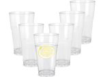 1.04 Bicchiere Da Acqua In Plastica 370Ml - Set Di 6 - Bicchiere Da Campeggio In Vetro Tumbler (370Ml)
