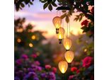 1.01 Led Solare Con 5 Palloncini - Circa 82 X 12,5 Cm - Decorazione Da Giardino Con 50 Led A Fiamma