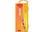 Maped 199100 Scatola Bussola Maped Study Neon Incl. Anello Adattatore, Assortiti