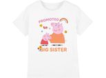 Peppa Pig - Maglietta "Promossa A Sorella Maggiore"" Per Bambini TV15157 (152-158) (Bianco)"