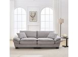 Lvhom Divano Doppio Con Cuscini, Divano A 2 Posti Con Sedute Profonde, Divano Imbottito Poltrona Imbottita Chaise Longue Lounge Sofa, Per Soggiorno, Grigio Chiaro