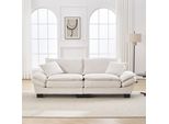 Lvhom Divano Doppio Con Cuscini, Divano A 2 Posti Con Sedute Profonde, Divano Imbottito Poltrona Chaise Longue Lounge Sofa, Per Soggiorno, Beige