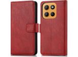Imoshion Cover Per Motorola Moto G15 Power/Motorola Moto G15 - Custodia Flip Flap A Libro - Rosso