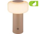 Briloner Juna Lampada Da Tavolo Senza Fili IP44, Dimmerabile, Touch, Batteria Ricaricabile, Protezione Dagli Spruzzi D'acqua, Beige, Ø13 X 20,6 Cm