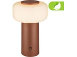 Briloner Juna Lampada Da Tavolo Senza Fili IP44, Dimmerabile, Touch, Batteria Ricaricabile, Protezione Dagli Spruzzi D'acqua, Caffè, Ø13 X 20,6 Cm