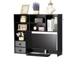 Organizzatore Da Scrivania Nero - Scaffale Da Scrivania A 3 Livelli - Libreria Per Ufficio E Ufficio Domestico