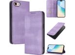 Custodia Per Iphone 6/7/8/SE 2020/Iphone Se 2022, Custodia In Pelle Vintage Con Protezione Rfid, Slot Per Schede, Supporto Viola